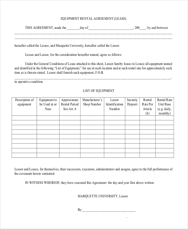 simple equipment loan agreement template 30 images of business 