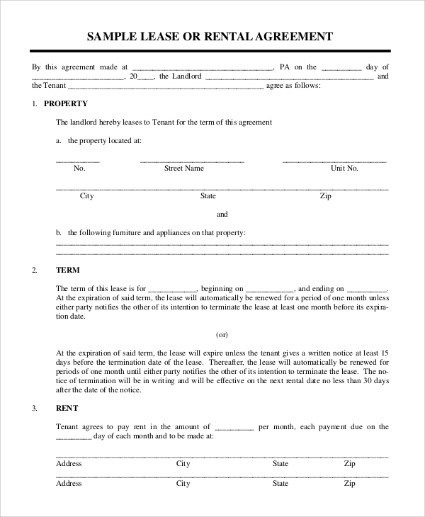 basic lease agreement template simple lease agreement template 