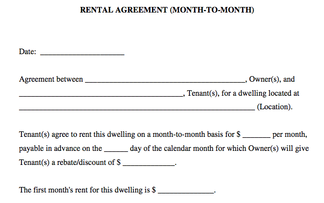 Basic Rental Agreement in a Word Document for Fre
