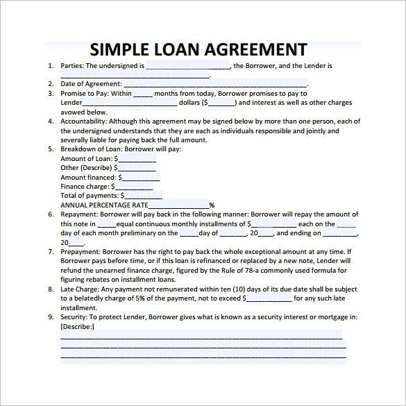 simple loan agreement template australia simple loan contract 