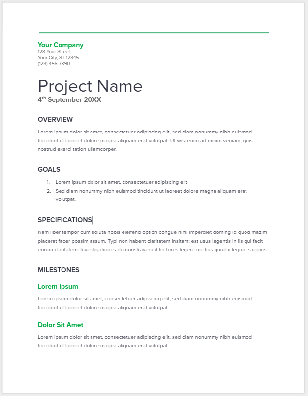 simple proposal template project proposal template free template 
