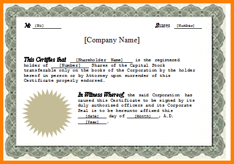 template for stock certificate stock certificate template ideas 