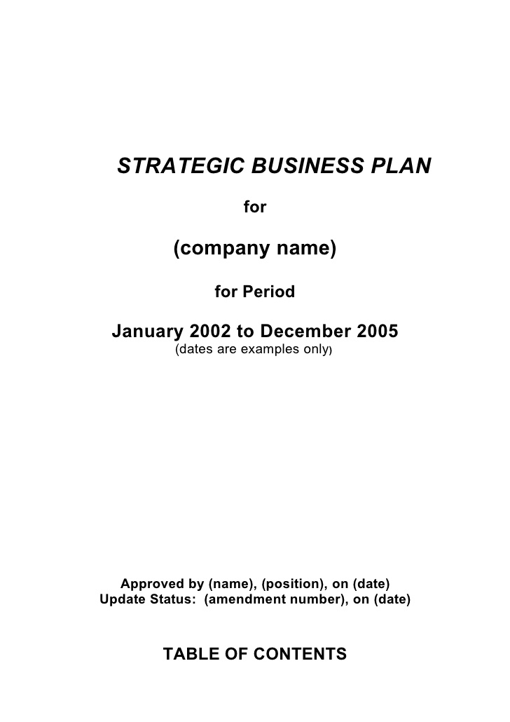strategic business plan templates   Ecza.solinf.co