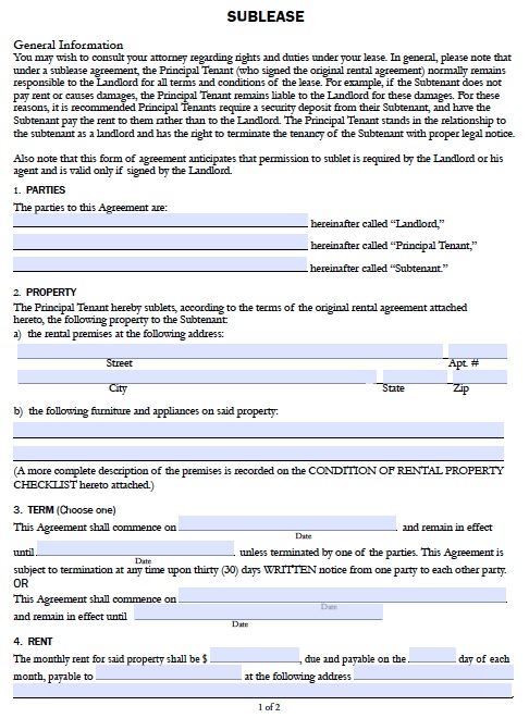sublease agreement template sublease agreement template word free 