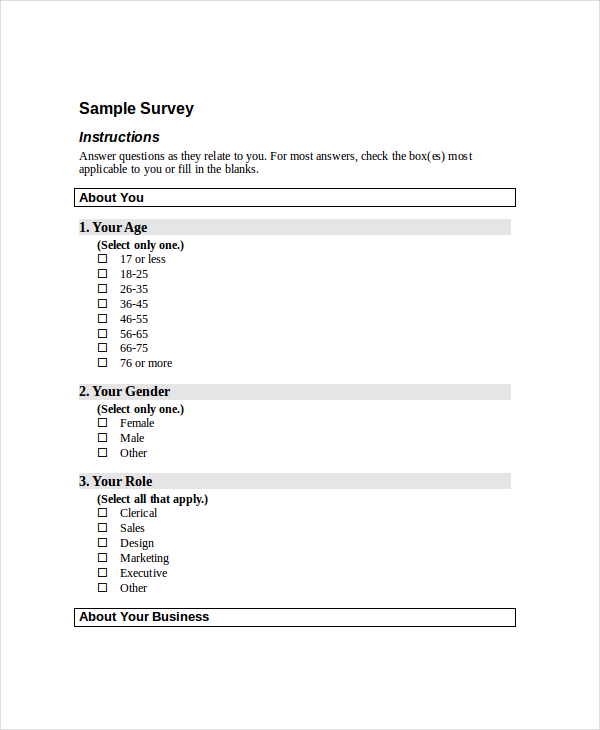 free survey template questionnaire template word 9 free word 
