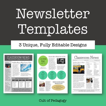 Newsletter Templates   Editable by Cult of Pedagogy | TpT