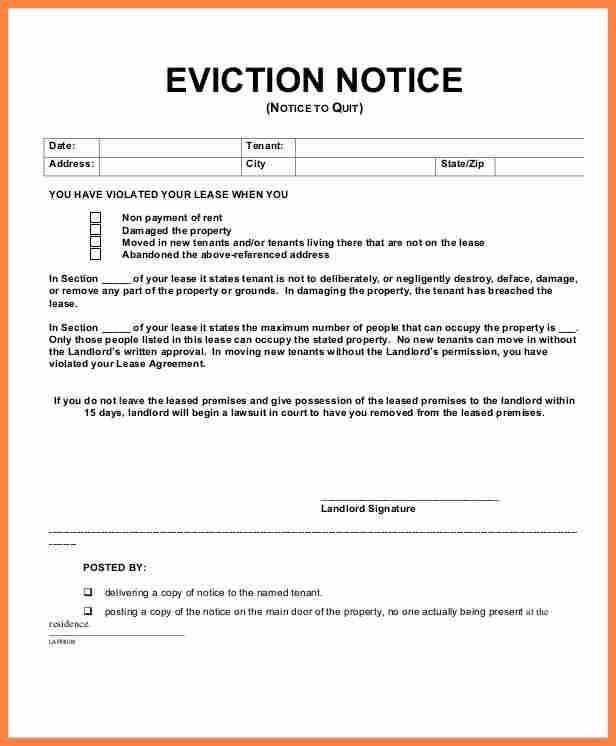 4 Tenant Eviction Notice Template | Notice Letter Throughout 
