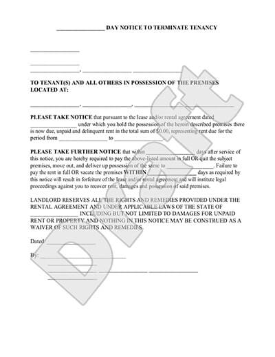 Eviction Notice Form | Free Letter to Vacate Template | Rocket Lawyer