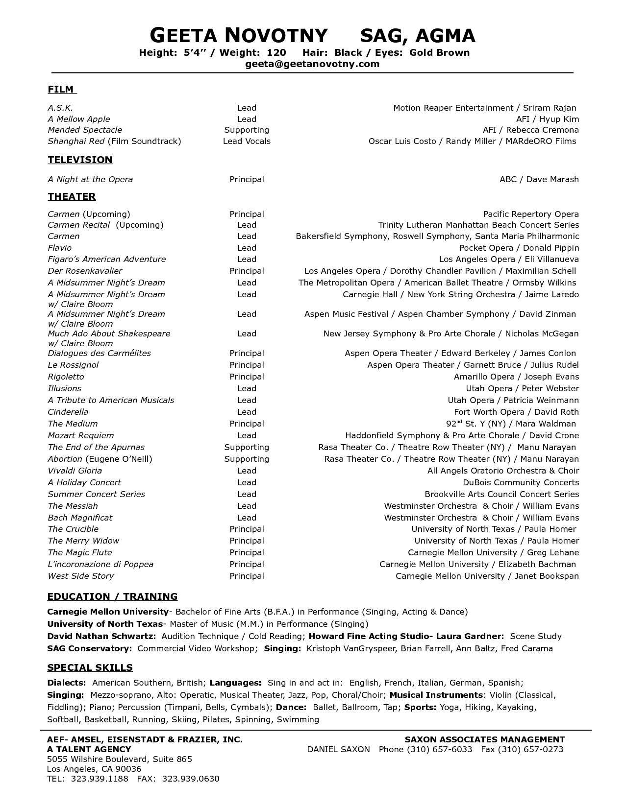 Musical Theatre Resume Examples Gidiye Redformapolitica Co Example 