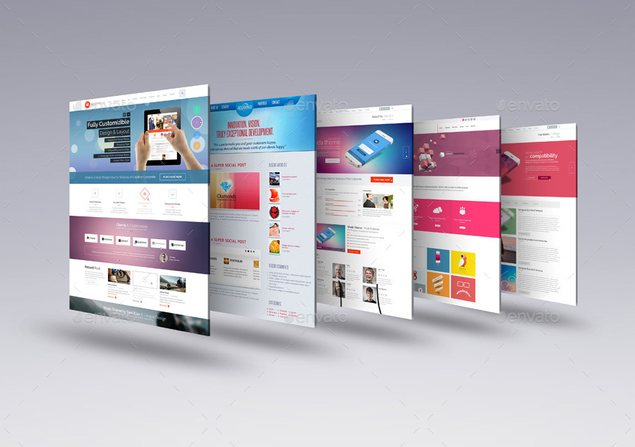 30+ Perspective Website Design PSD Mockups | Decolore.Net