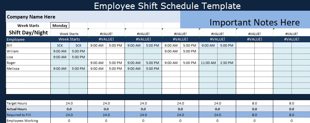 Employee Shift Schedule Template   12+ Free Word, Excel, PDF 