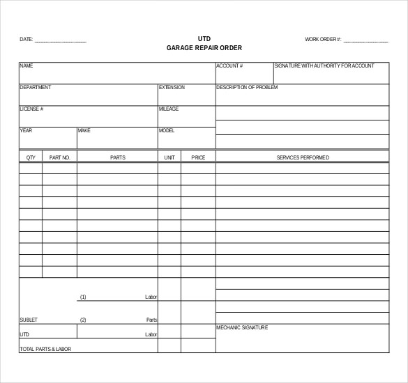 work order template word 10 Things About Work Order